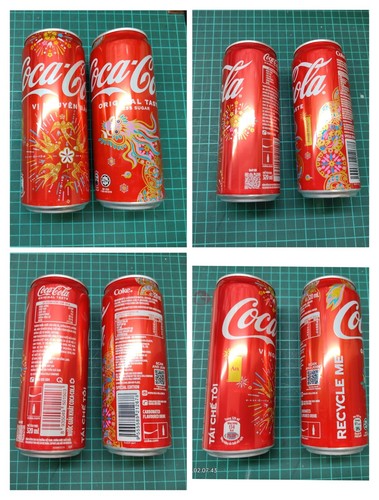 2024 Vietnam 2 Coca Cola 320 ml Cans - Picture 2 of 5