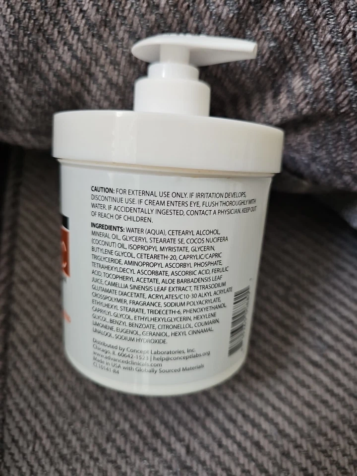 Advanced Clinicals, Vitamin C, Advanced Brightening Cream, 16 oz (454 g) - Image 3 of 3