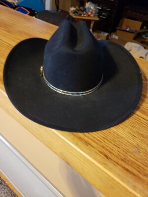 Cowboy Junk Black Felt Hat Brim One Size Festival Hatband  display picture 3