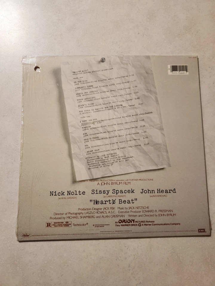 "Heart Beat" (1980) Movie Soundtrack LP - Capitol SOO-12029 Jack Nitzsche Vinyl - Image 4 of 4