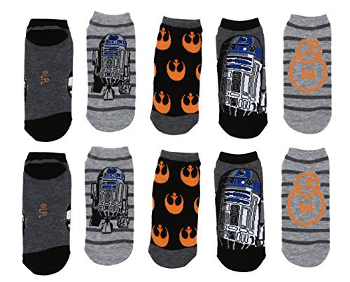 Star Wars BB-8 & R2-D2 No-Show Socks 5 Pair - Picture 1 of 1