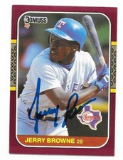 JERRY BROWNE 1987 DONRUS OPENING DAY AUTOGRAPHED SIGNED # 170 RANGERS