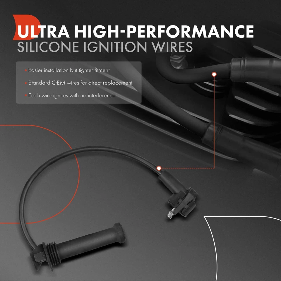 Juego de 4 cables de bujías para Ford Escort Contour Mercury Mystique Cougar L4 2,0 L Foto 3 de 4