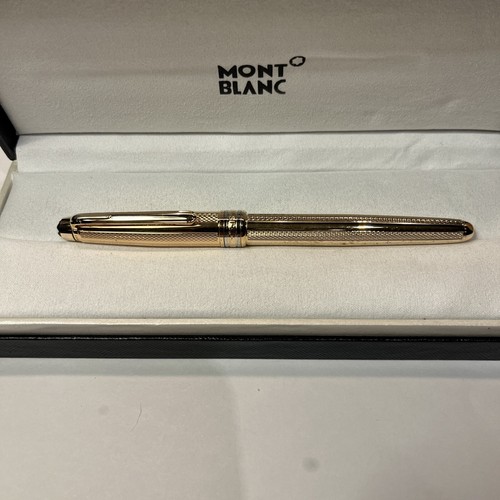 New Authentic Montblanc Meisterstuck Ballpoint Gold Pen Wavy