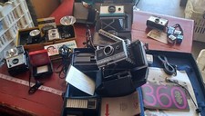 Huge Lot Of Vintage Cameras Polaroid Kodak Timers Flashbulbs  Cubes Much MORE 