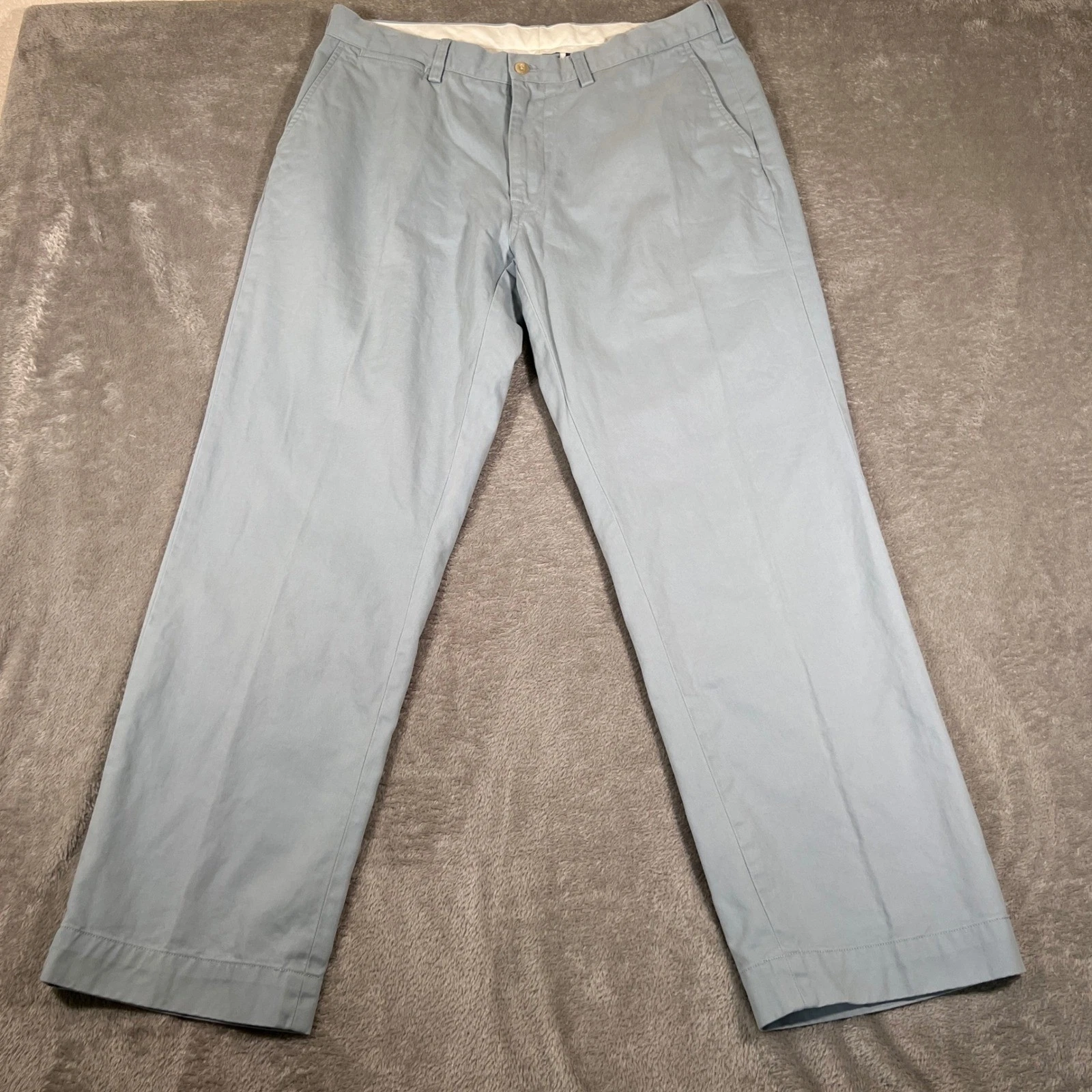 Polo Ralph Lauren Chino Pant Mens 34x39 Light Blue Classic Fit Flat Front Preppy