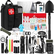 Survival Kit 250Pcs Emergency Gear First Aid Molle System Bag Camping Outdoor