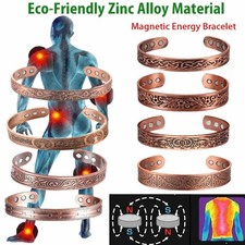 Copper Magnetic Bracelet for Arthritis Pain Relief Powerful Magnets Energy Cuff