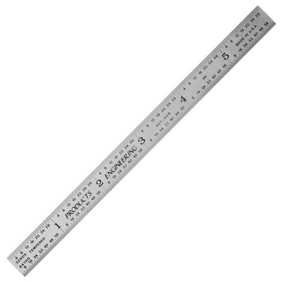 6  Flexible Machinist Rule, Spring Tempered Steel Ruler with Satin Chrome Fin...