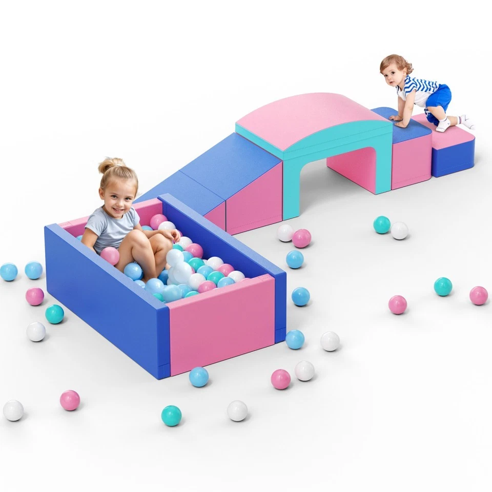 Soft Foam Climbing Blocks Set for Toddlers, Multicolored Building Toys - Image 4 of 4