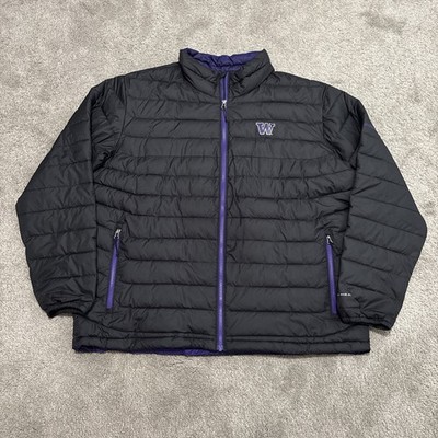Washington Huskies Columbia Omni Heat Jacket Men XL Black Puffer UW Dawgs