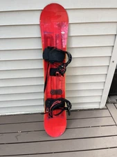 Used Ride DH Snowboard - Wide One Color, 155cm wide Red With Bindings