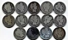 Barber Quarters - lot of 14 different coins