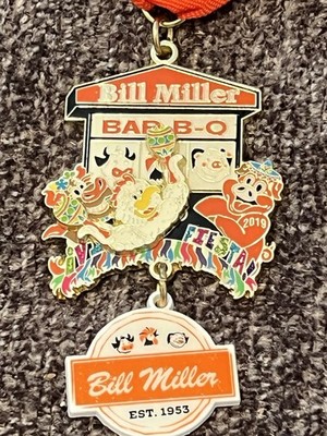 2019 Bill Miller Bar-B-Q Fiesta Medal   Rooster Cow Pig Dangle   San Antonio TX