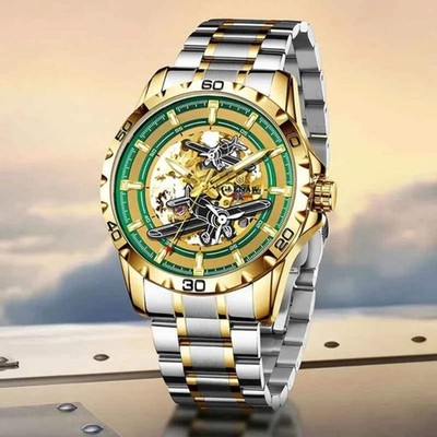 Men s Automatic Mechanical Watch   Stainless Steel Waterproof Skeleton