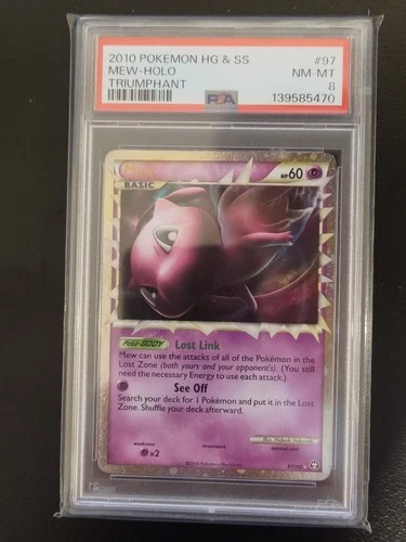 2010 Pokemon Mew Prime Holo Foil Triumphant 97/102 PSA 8 Fresh Grade