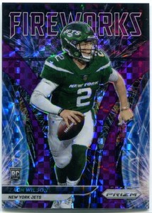 ZACH WILSON 2021 Panini Prizm FIREWORKS PURPLE POWER PRIZM #F-22 RC Rookie /49
