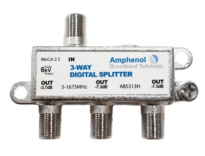 3-Way Digital Coaxial Splitter MoCA 2.5 ABS313H