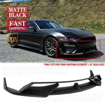 For Ford Mustang Ecoboot /GT 2018-2023 AD Style Matte Black Front Bumper Lip Kit