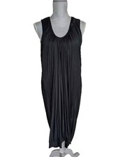 Alexander MQueen Italy Black Viscose Cocoon Sleeveless Midi Dress, L, NWT $2,590
