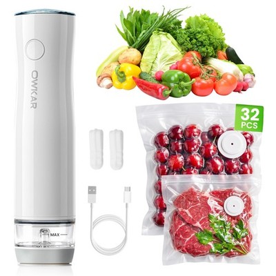 Portable Handheld Vacuum Sealer for Food with 32 Reusable Bags, Compact & Pow...