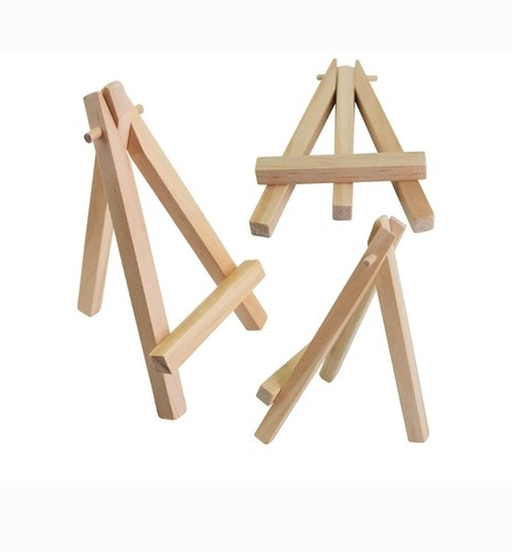 10 Pack Mini Wooden Easel Stand Bulk (5 Inch) - Easels for Display, Artist's