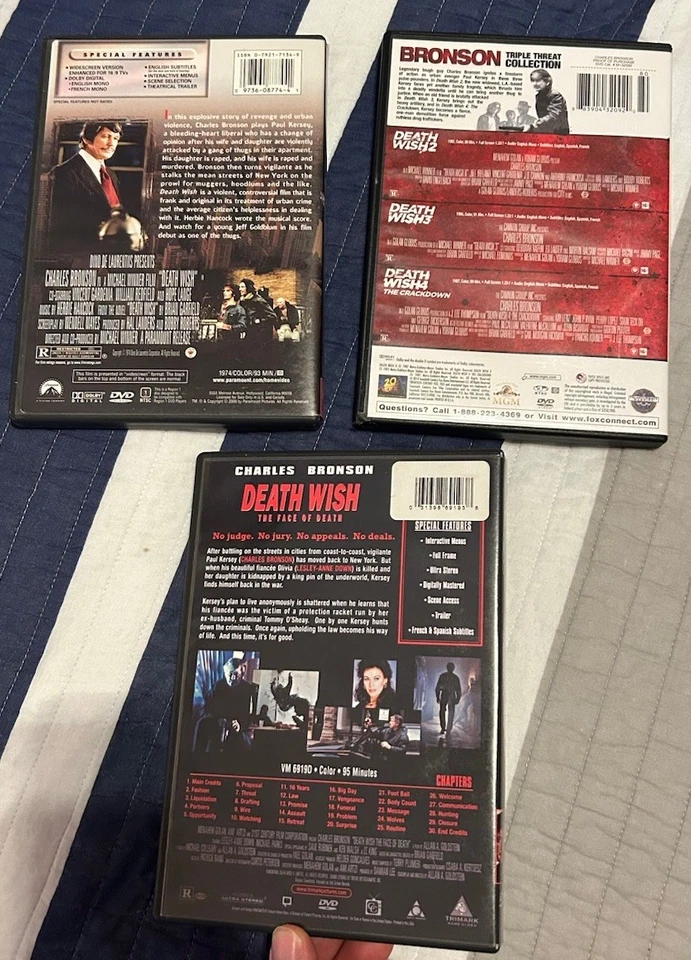 DEATH WISH 1 - 5 - Charles Bronson Complete DVD SET Collection 1 2 3 4 5 - Image 2 of 4