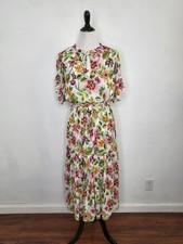 MISA Los Angeles Ranjana Midi Dress Women's Medium Flutter Sleeve Flora Exoitca