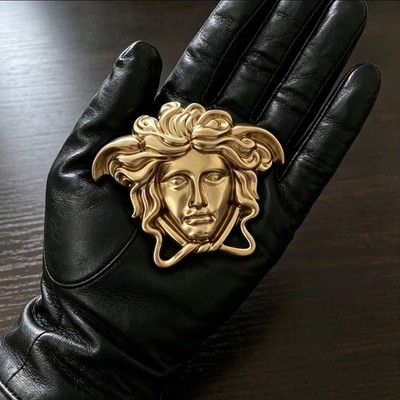 Goldener Medusakopf Kühlschrankmagnet griechische Mythologie Harz Küche Dekor Geschenk UK