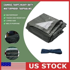 Heavy Duty Tarp Poly Tarpaulin Boat Tent Waterproof Outdoor Canopy Shade Cover