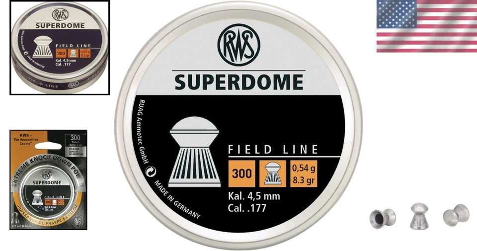 RWS Superdome Field Line Pellet Gun Pellets.177 Caliber, 8.3 Grains, 300 Count - Image 2 of 4