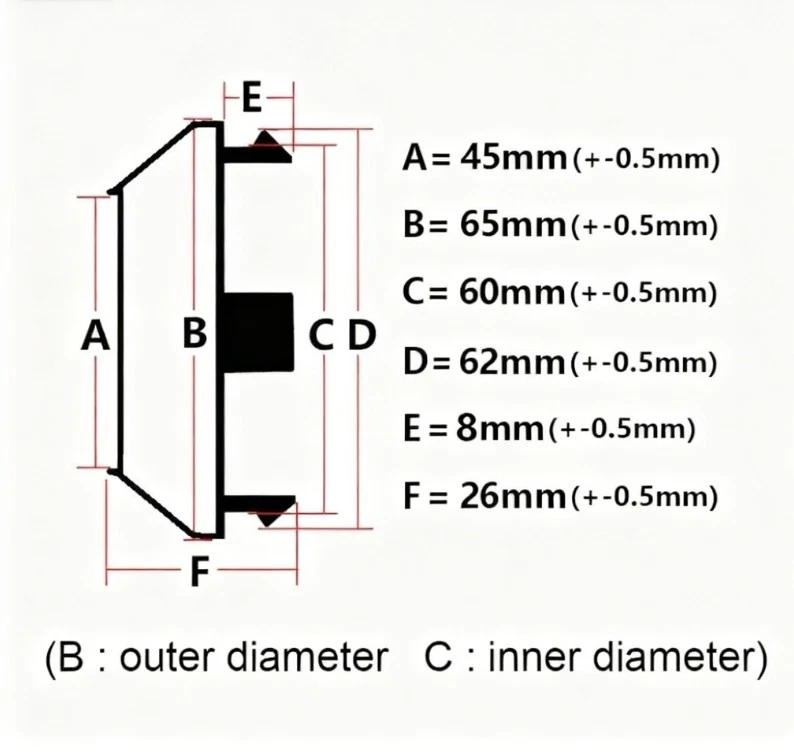 4pcs OD 65mm ID 60mm Wheel Centre Caps Cap Universal Fitment Racing Hub Car Rims - Image 2 of 4