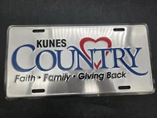Vintage Classic Kunes Country Dealer Booster Plate License Car Auto Faith Family