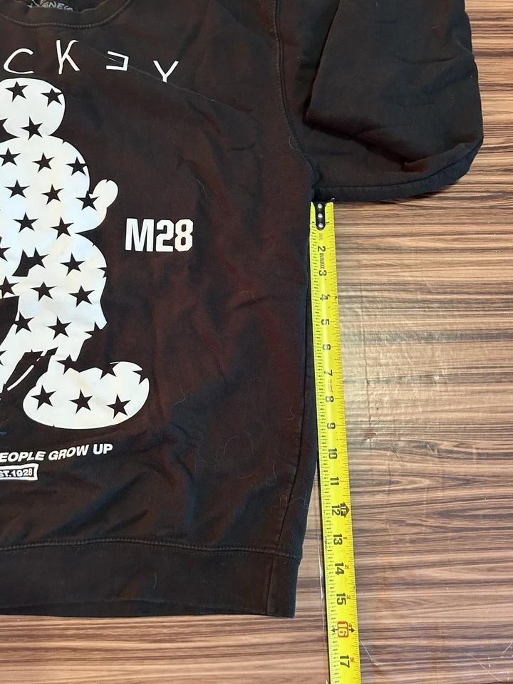 Disney Sweater Black Mickey Mouse Casual Neff Too Many People Grow Up sz Large - Image 4 of 4