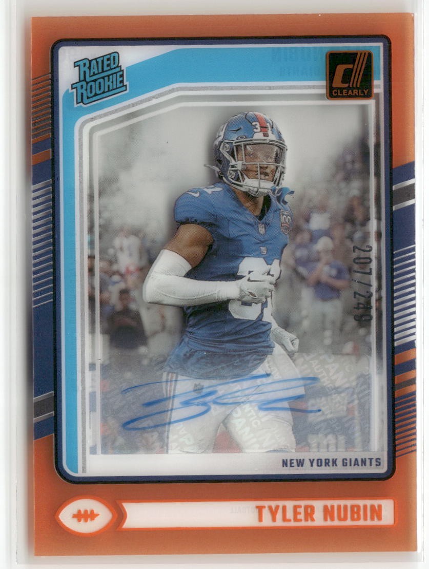 2024 Clearly Donruss #96 Tyler Nubin Clearly RC AUTO Orange #/249 ☘️105
