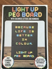 Light Up Peg Board With Colored Letters Numbers