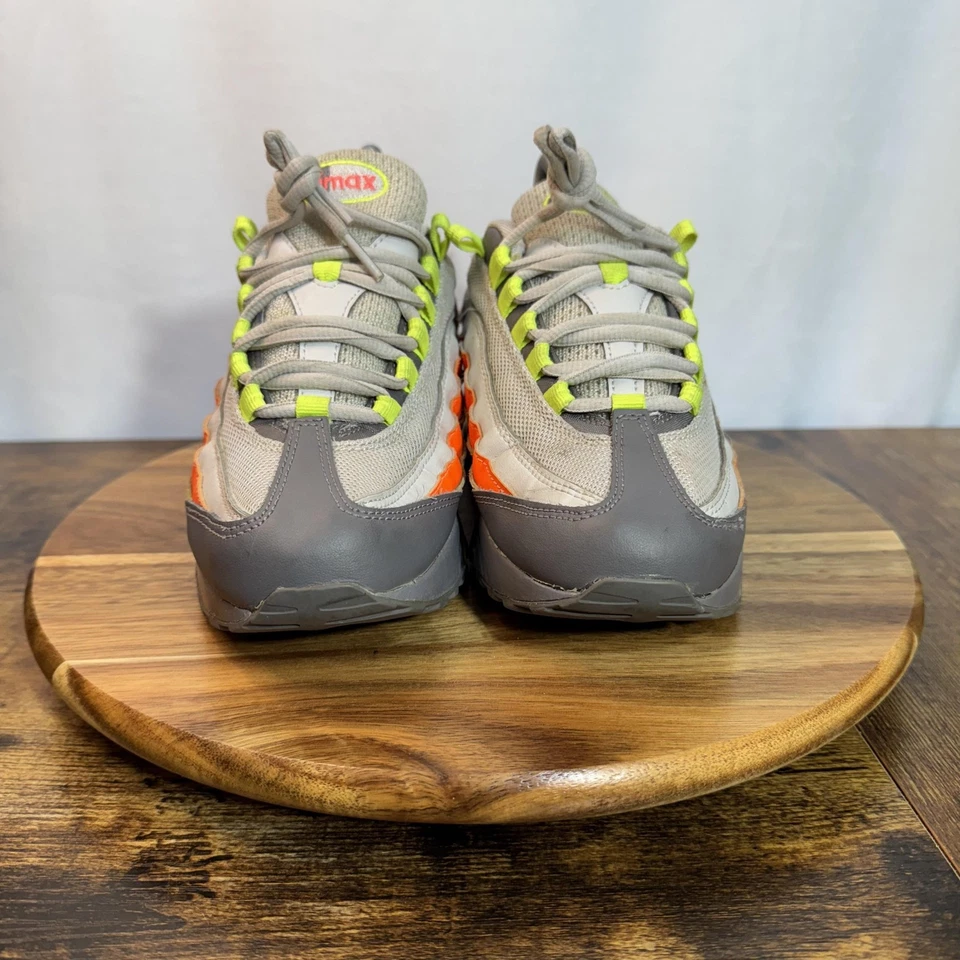 Nike Air Max 95 Shoes Youth Size 5.5Y Gray Volt Orange Running Sneakers - Image 2 of 4