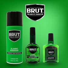 Brut Fragrance Gift Set Deodorant Spray, Cologne, & Aftershave