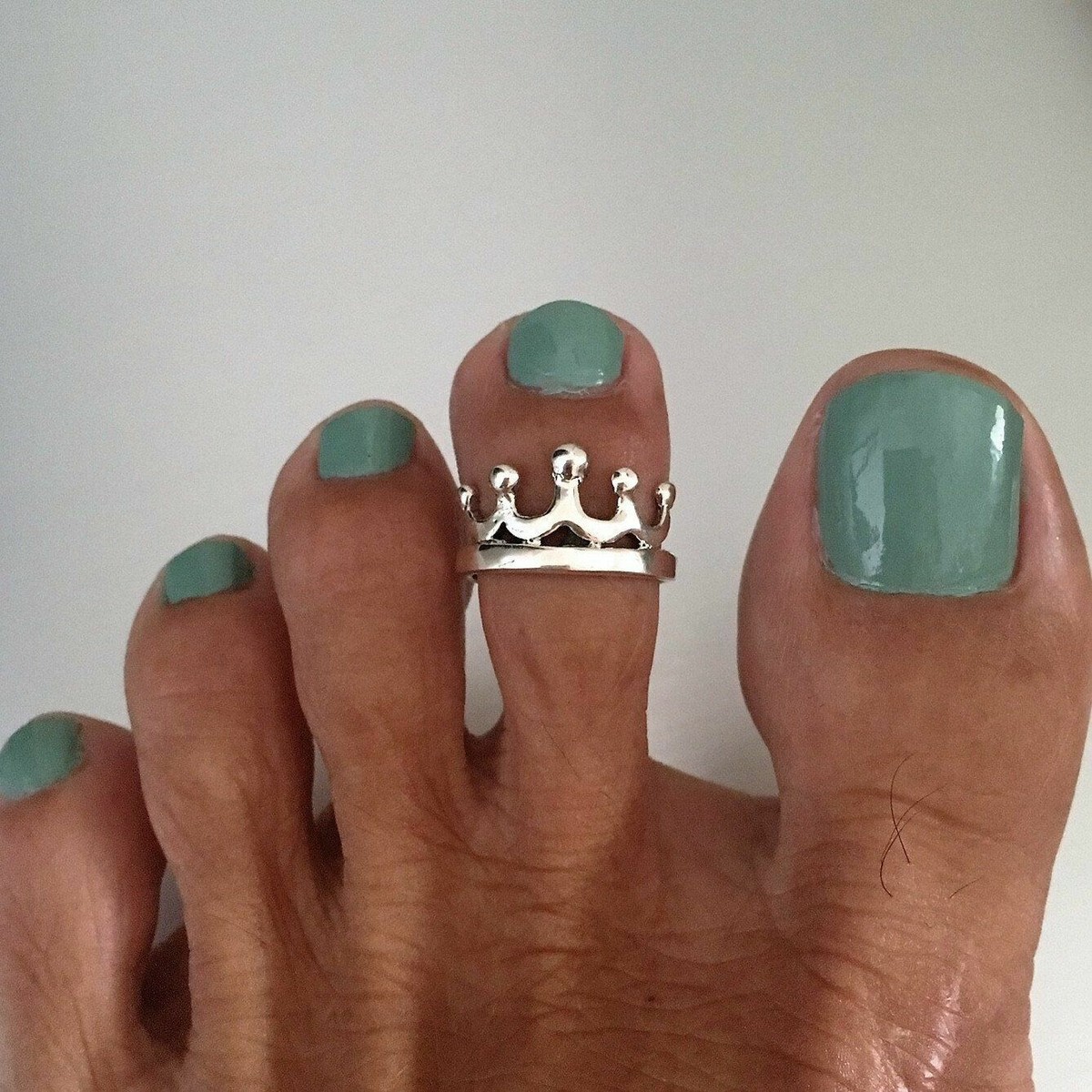 925 Sterling Silver Crown Toe Ring, Silver Rings, Queen Ring