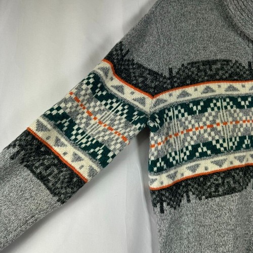 Maglione pullover American Eagle grigio Fair Isle collo sciallato vacanze invernali M - Foto 6 di 8