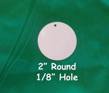 2" Round, Dye Sublimation Aluminum Blank Disc/Insert with 1/8" Hole- 50PC lots