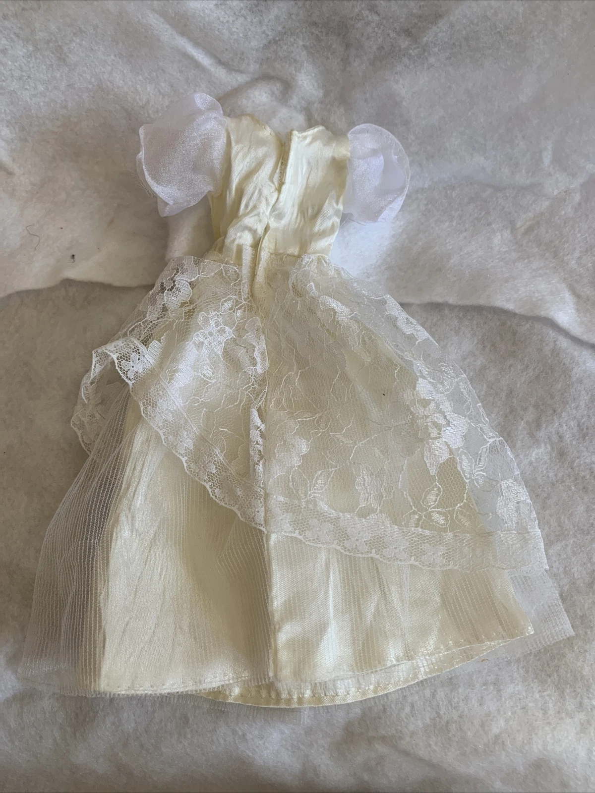 OFF WHITE Abito da sposa vintage Barbie bambola da sposa in pizzo bianco raso abito da sposa