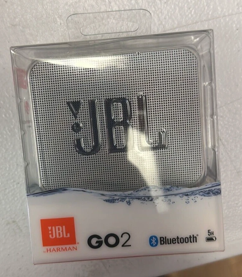 JBL Go 2 Bluetooth Waterproof Portable Speaker Used Ash Gray