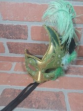 Mardi Gras Venetian Jester Joker Crafted Masquerade Carnivale Half Face Mask