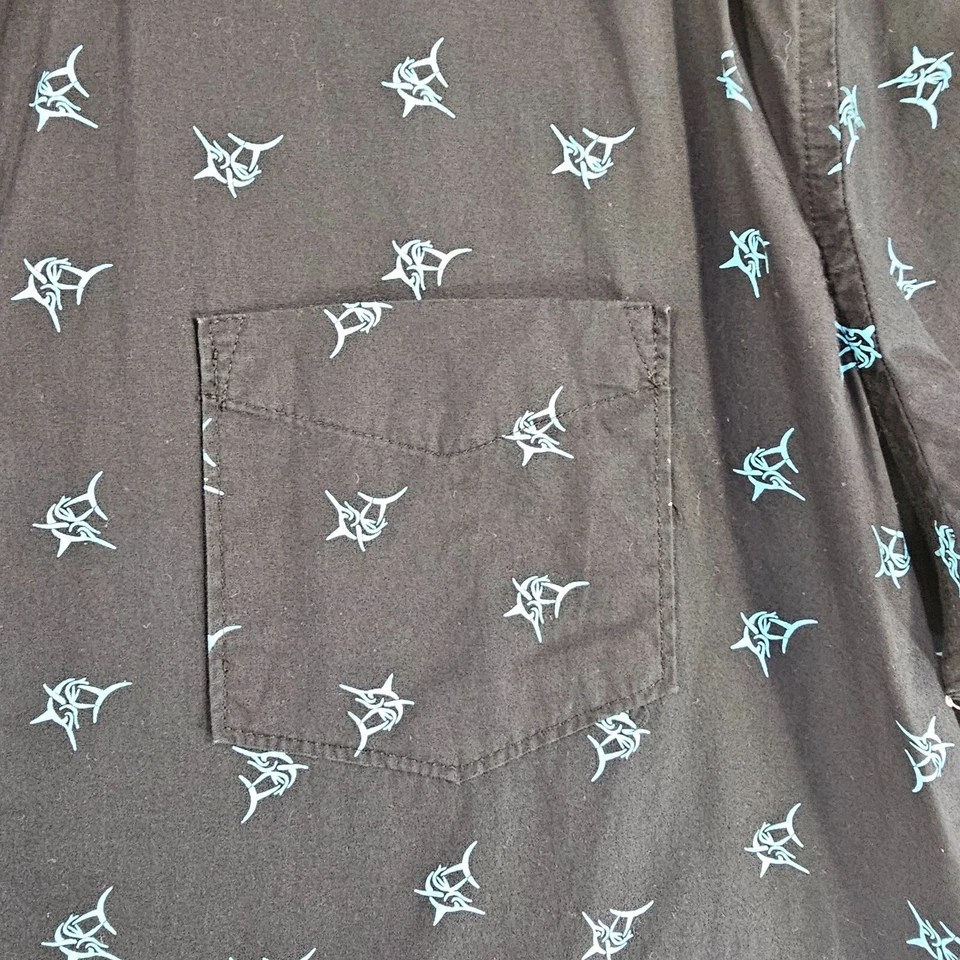 Рубашка Haggar мужская размер XL с коротким рукавом на пуговицах с принтом Marlin для рыбалки - Изображение 4 из 4