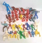 Lot of 49 Vtg Marx Plastic Toy Cowboys Indians Horses Pirates Farmers Ring Hand