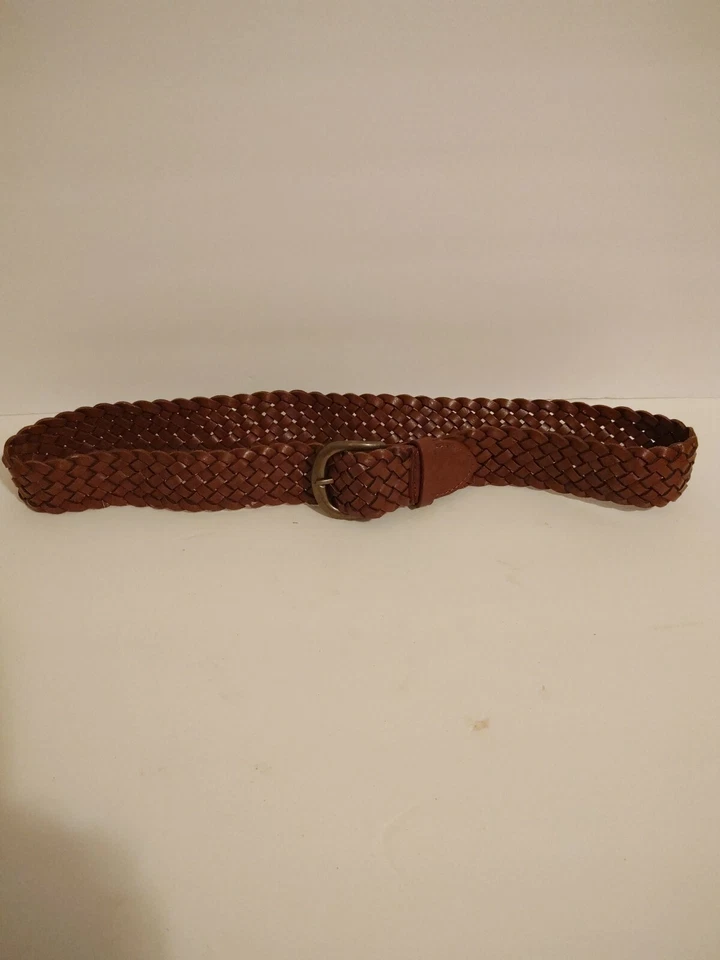 Cinturón tejido Forever 21 para mujer talla S/M marrón con hebilla de latón Foto 3 de 4