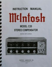  USA ULTIMATE McINTOSH C20 MANUAL INSTRUCTION / LARGE SCHEMATIC /SALES FLYER