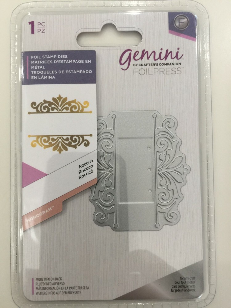 Crafter's Companion Royal Monogram Foil Stamp Dies Rococo NEW