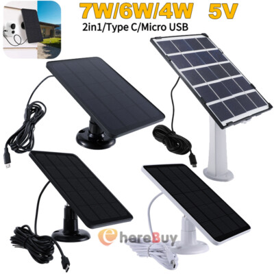 7W 5V Solar Panel Micro USB+Type-C 2in1 Outdoor Solar Cells